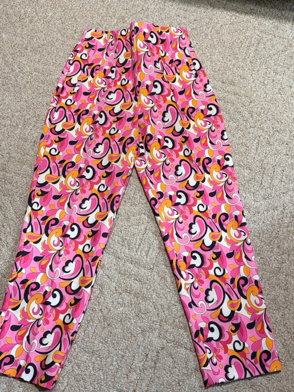 Zara Pink Multicolor Patterned Trousers